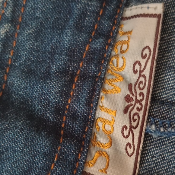 Starwear Vintage Seamed Button Down Blue Denim Modest Maxi Skirt 28 M - Picture 4 of 7